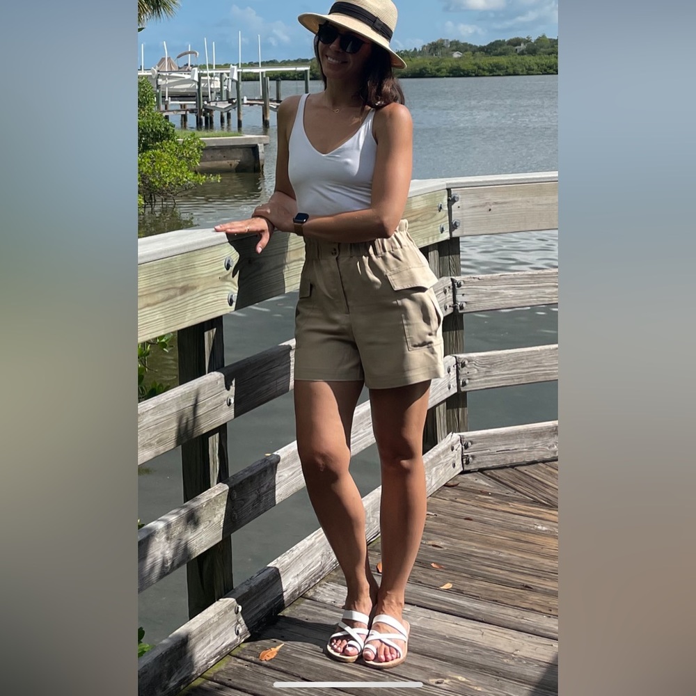 Paperpag high waisted linen shorts from lulus
